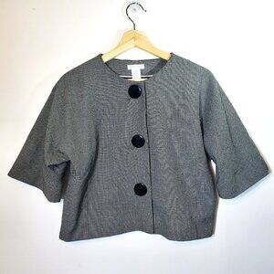 𝅺Worthington Petite stretch Jackie O style jacket Medium M Houndstooth Boxy 90s